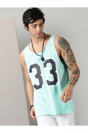 Rodzen Men Green Typography Printed Raw Edge T-shirt