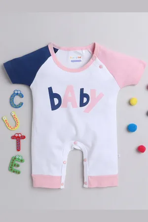BUMZEE Infant Girls Printed Cotton Rompers