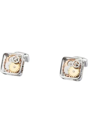 The Tie Hub Men Silver-Toned & Gold-Toned Cufflink