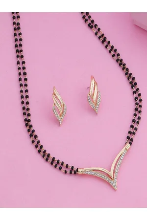 ESTELE Gold Plated CZ Studded Mangalsutra Set