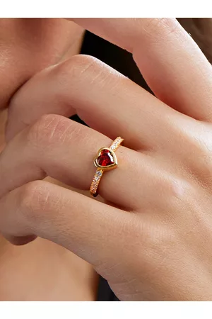 MINUTIAE Gold-Plated Crystal-Studded Adjustable Finger Ring