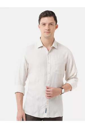 Linen Club Men Solid Sustainable Casual Regular Fit Linen Shirt