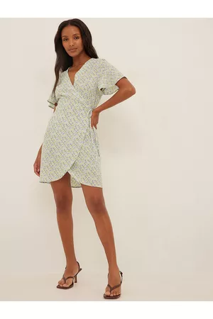 NA-KD Floral Print Wrap Dress