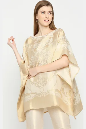 Cloth Haus India Women Floral Lightweight Longline Brocade Kaftan Kurta