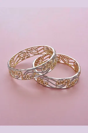 The Pari Set Of 2 Gold-Plated AD-Studded Bangles