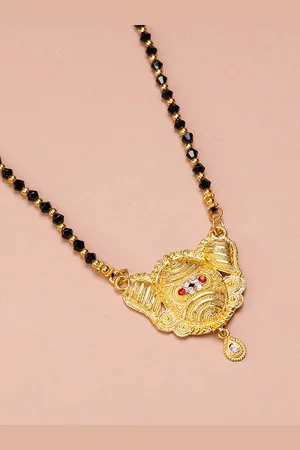 HOUSE OF ARLI Gold-Plated Beads Mangalsutra