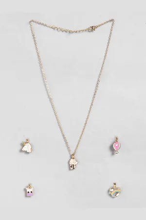 EL REGALO Girls Gold-Plated Necklace With 4 Pendants