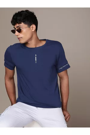 FORCE IX Men Round Neck Brand Logo Detail Pure Cotton T-shirt