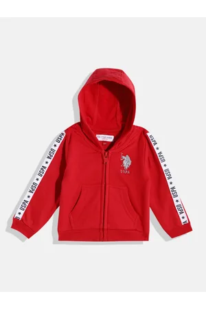 Ralph Lauren Girls Red Brand Logo Embroidered Hooded Sweatshirt