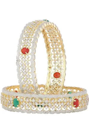The Pari Set Of 2 Gold-Plated AD-Studded Bangles