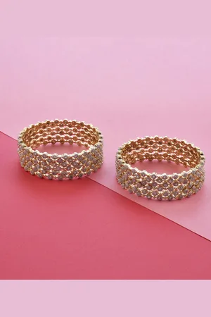 The Pari Set Of 12 Gold-Plated AD-Studded Bangles