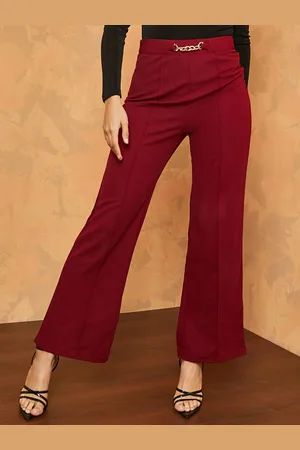 Styli Women 2 Way Stretch High Waist Belt Detail Wide Leg Trouser