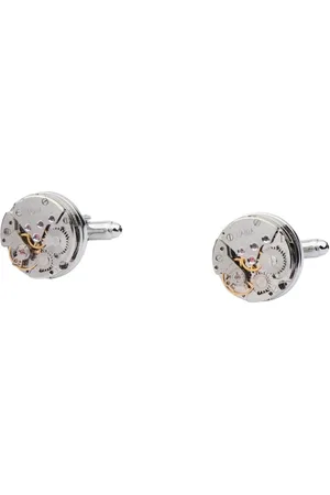 The Tie Hub Men Silver-Toned & Gold-Toned Quirky Cufflink