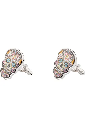 The Tie Hub Men Multicoloured Rhodium-Plated Quirky Cufflinks