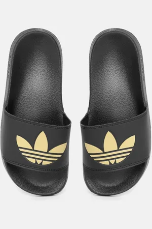 adidas Women Black Gold-Toned Adilette Lite Sliders