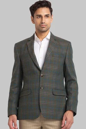 Park Avenue Men Checked Single-Breasted Blazer