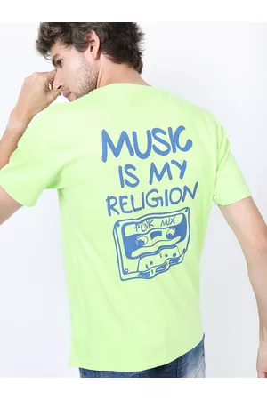Ketch Men Green Typography Printed Slim Fit T-shirt