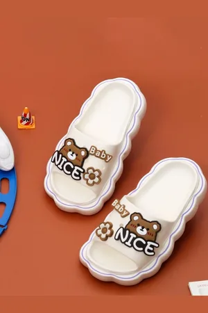 Yellow bee Boys Bear Embellished Sliders