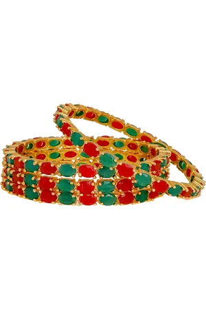 The Pari Set Of 4 Gold-Plated AD-Studded Bangles