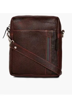 leather structured sling bag