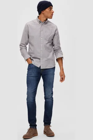 SELECTED Men Slim Fit Heavy Fade Cotton Jeans