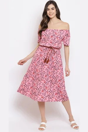 Mayra Floral Off-Shoulder A-Line Midi Dress