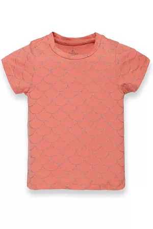 KiddoPanti Girls Printed Cotton T-shirt