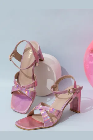 SHEZONE Open Toe Block Heels With Backstrap