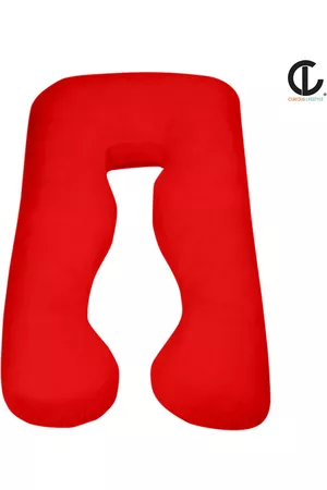 CURIOUS LIFESTYLE Red Cotton Maternity Pillow With Zip Cover