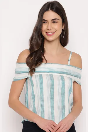 Mayra Striped Off-Shoulder Bardot Top