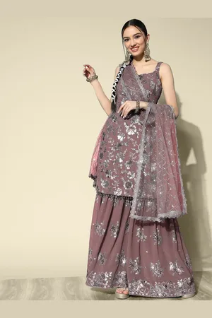 Chhabra 555 Sequence Embellished Straight Kurta & Sharara With Net Embroiderd Dupatta