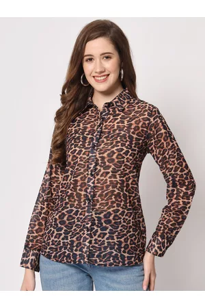 CHARMGAL Classic Slim Fit Animal Printed Casual Shirt