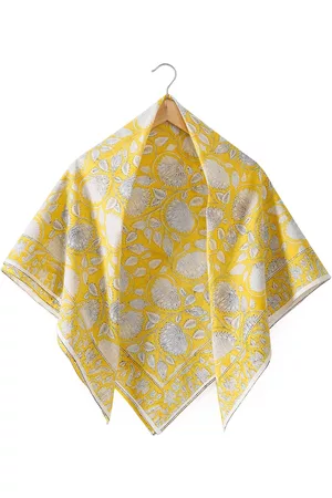 HANDICRAFT PALACE Floral Printed Cotton Square Scarf