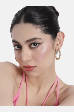 DressBerry Set of 4 Gold-Plated Circular Half Hoop Earrings