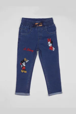 A-Okay Boys Slim Fit High-Rise Embroidered Cotton Jeans
