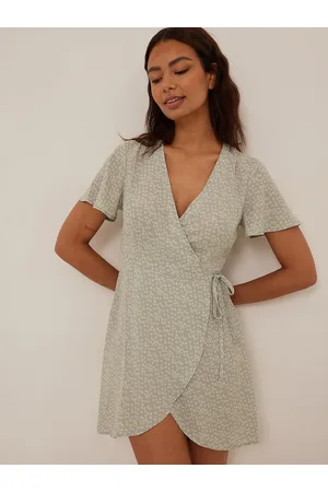 NA-KD Floral Wrap Mini Dress