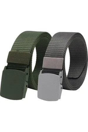 ZORO Men Pack Of 2 Textured Slider Buckle Belt
