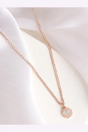 Joker & Witch Rhinestone Studded Rose Gold-Plated Necklace