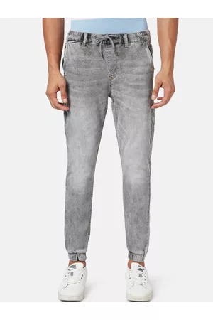Pantaloons Men Loungewear - Men Heavy Fade Clean Look Mid-Rise Cotton Jogger