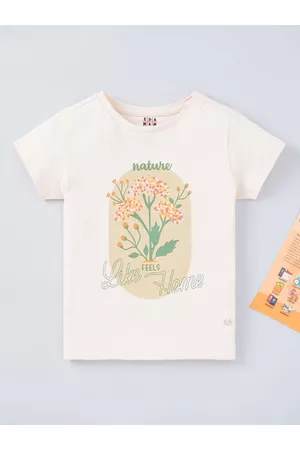 Ed-a-Mamma Girls Floral Printed Cotton T-shirt