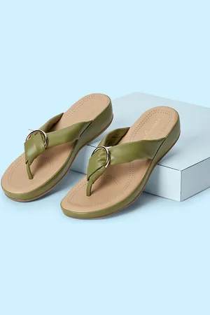 Pantaloons Perforated Knotted T-Strap Flats