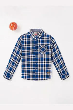 Ed-a-Mamma Boys Tartan Checks Cotton Casual Shirt