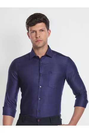 Arrow Patch Pocket Slim Fit Dobby Woven Design Formal Cotton Shirt