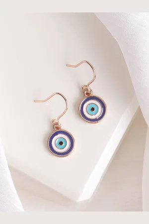 Joker & Witch Rose Gold-Plated Circular Drop Earrings