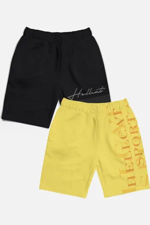 HELLCAT Boys Pack of 2 Typographic Printed Cotton Sports Shorts