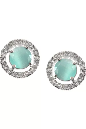 Jewar Mandi Turquoise Blue Contemporary Studs Earrings