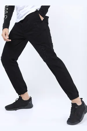 Ketch Men Black Jogger Highly Distressed Stretchable Jeans