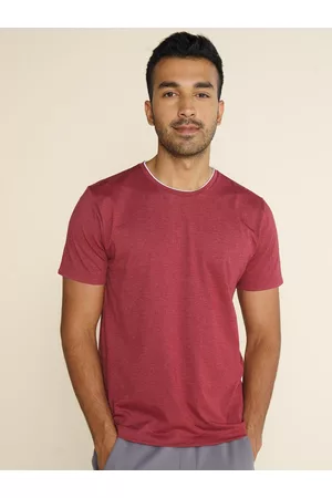 DaMENSCH Men Solid Ultra-Li Cotton Regular Fit Neck Piping Melange T-shirt