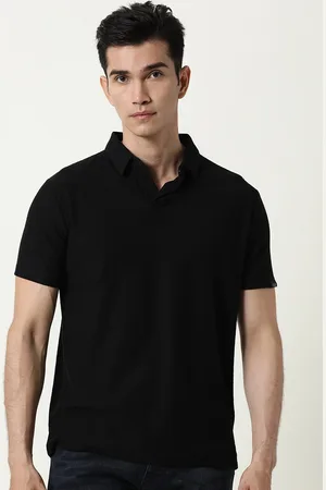 RARE RABBIT Men Rings-4 Slim Fit Solid Polo Collar T-Shirt