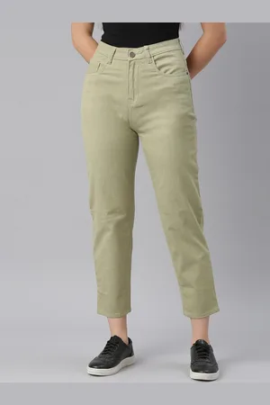 ZHEIA Women Relaxed Fit High-Rise Cropped Stretchable Jeans